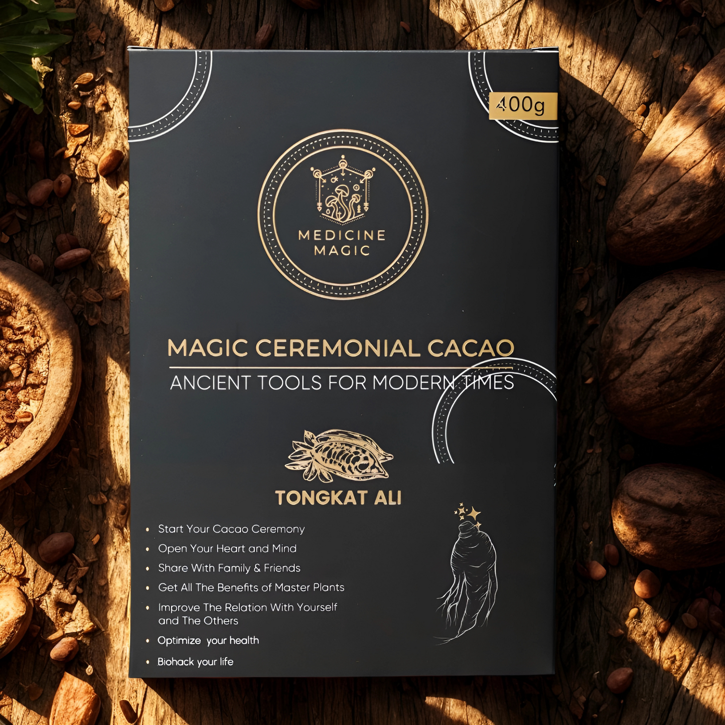 Ceremonial Cacao Infused with Tongkat Ali Extract 100:1