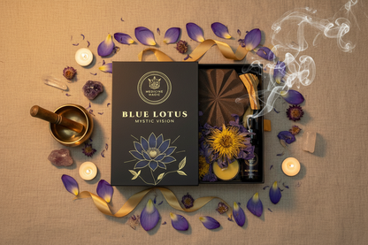 Blue Lotus top-down flat lay