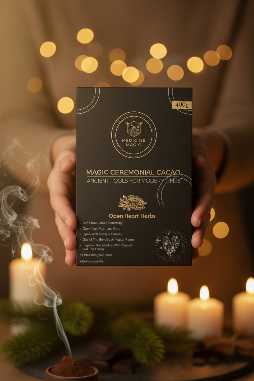 Close-up manos sosteniendo cacao ceremonial