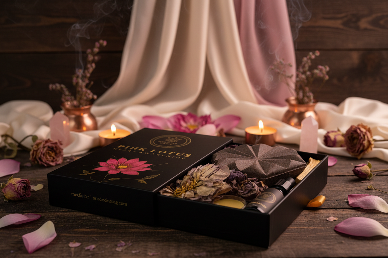 Pink Lotus opened ceremonial box