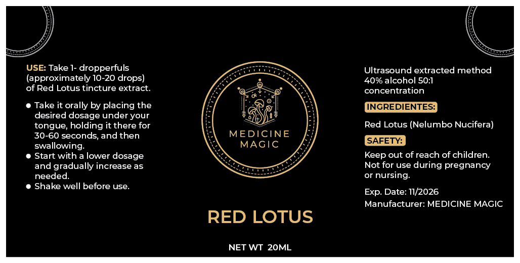 Red Lotus (Nymphaea Pubescens) 50:1 Tincture 20ml