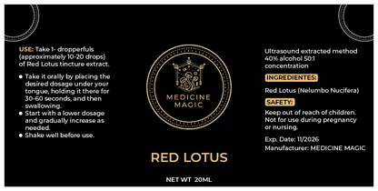 Red Lotus (Nymphaea Pubescens) 50:1 Tincture 20ml