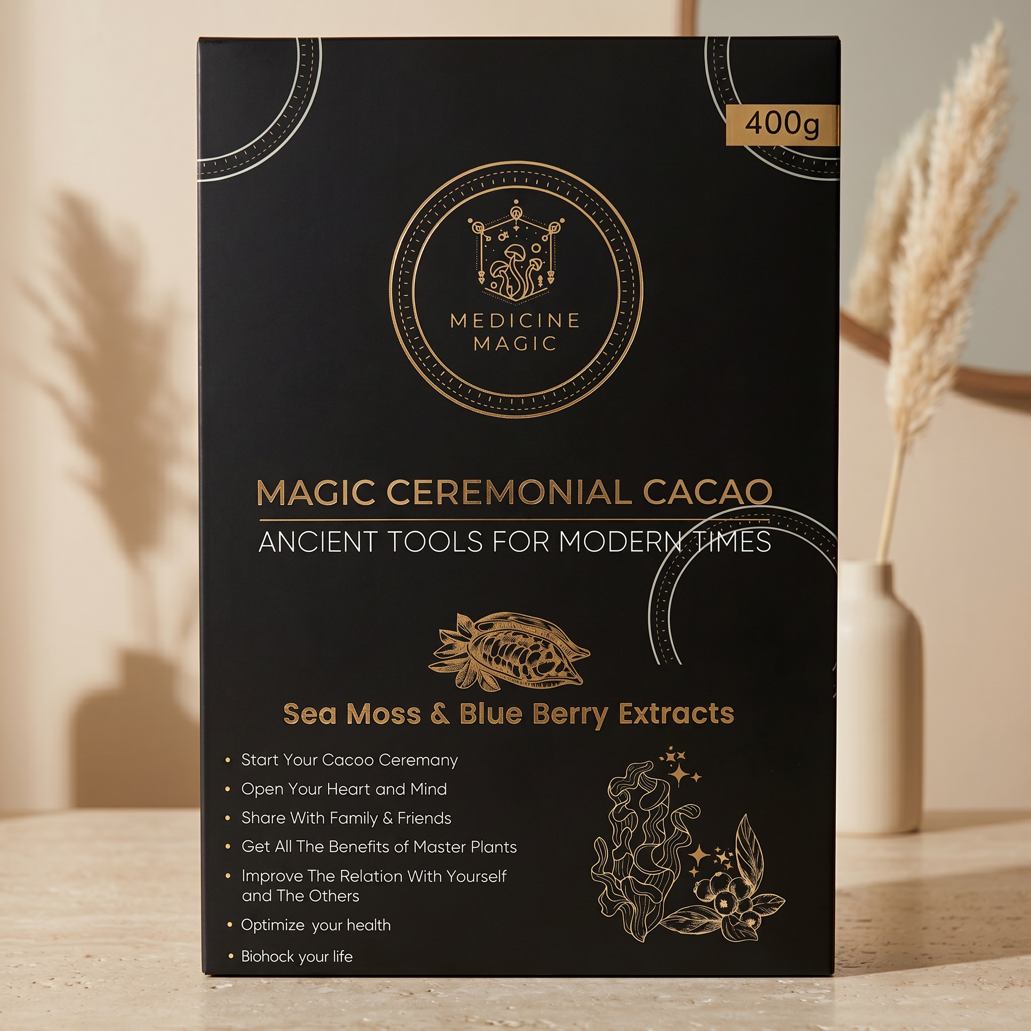 Ceremonial Cacao Sea Moss & Blueberry – Ocean-Inspired Mineral Ritual
