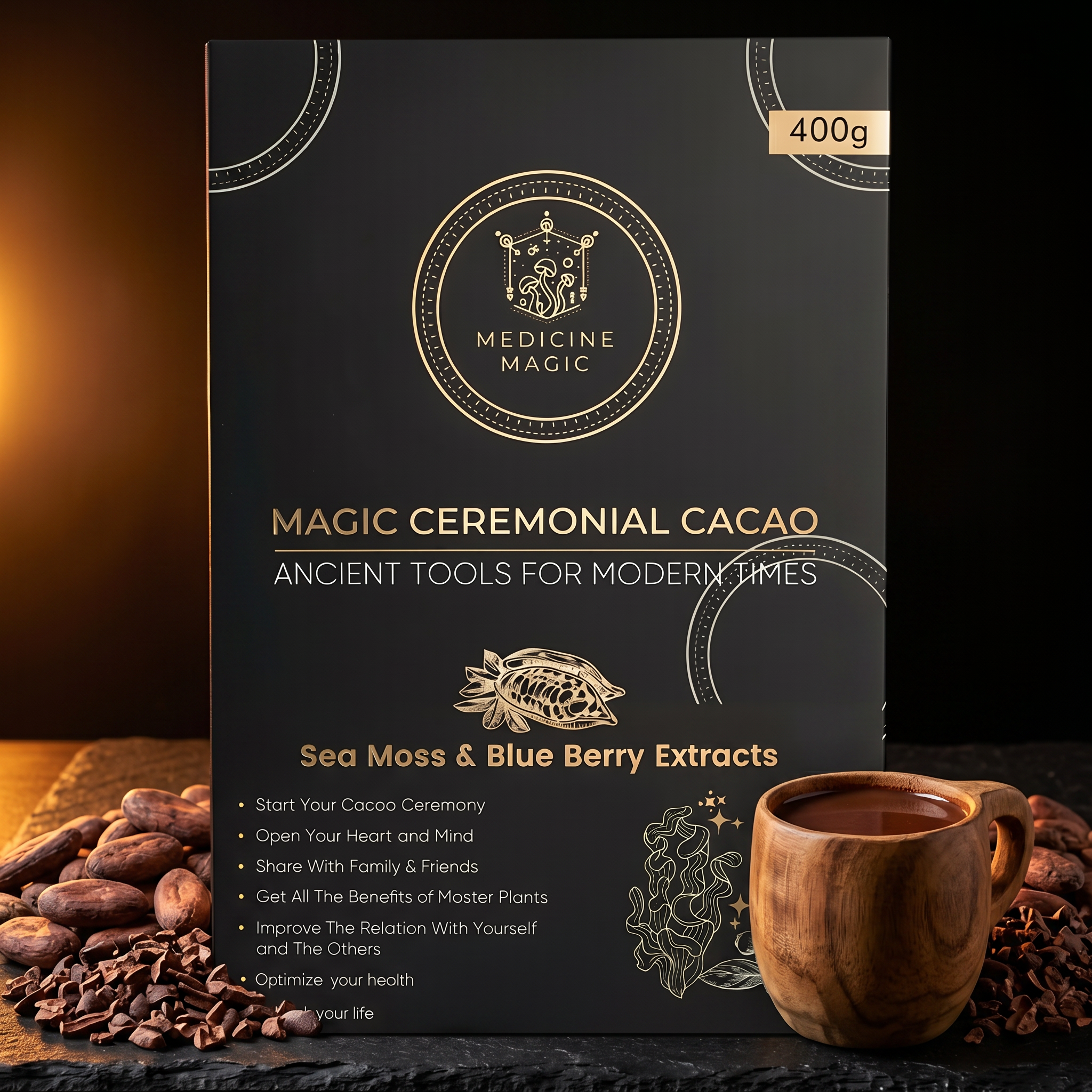 Ceremonial Cacao Sea Moss & Blueberry – Ocean-Inspired Mineral Ritual
